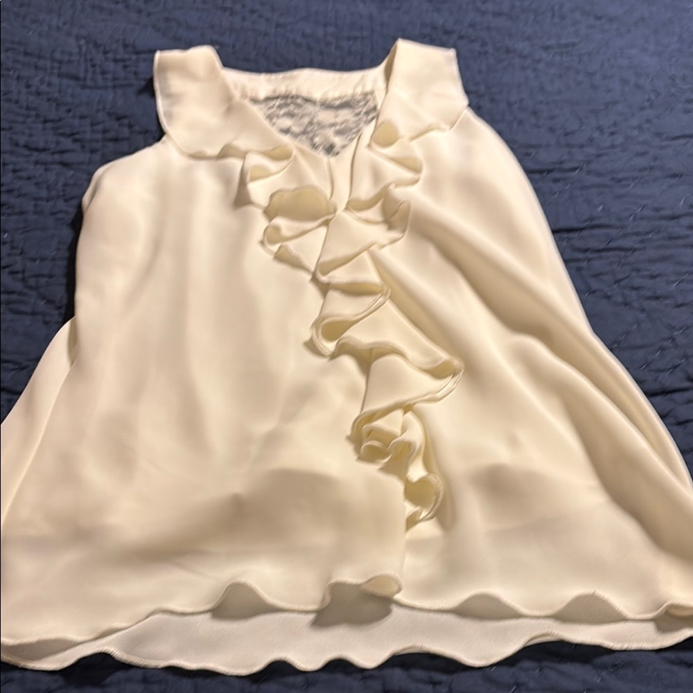Elegant Cream Ruffle Blouse